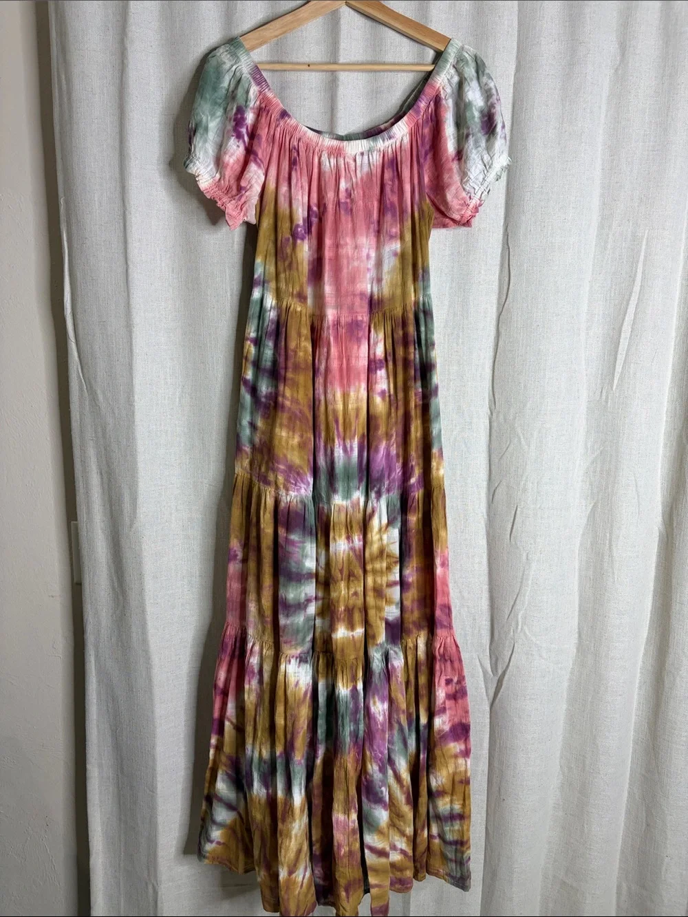 Young Fabulous & Broke Pink Multi Tie-Dye Maxi Dress - Picture 1 of 4